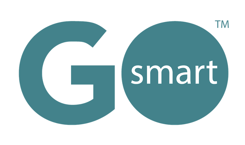 Dark green GO Smart logo.