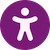 universal access icon with person in front of circle